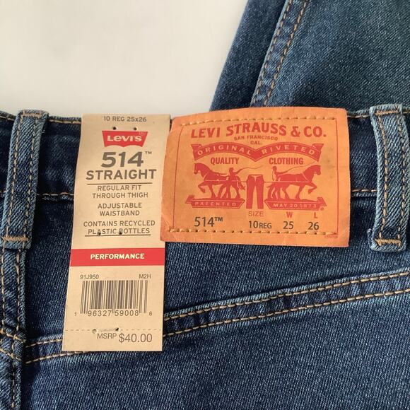 Levi’s 514 Straight Leg Performance Jeans 10 Regular 25 x 26 NWT - Picture 6 of 9